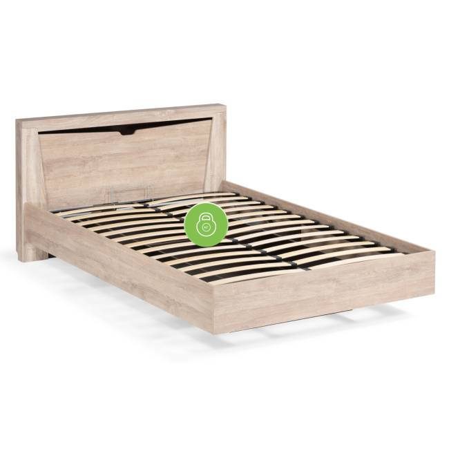 Кровать Магантия 140х200 сПМ парящая дуб баррик