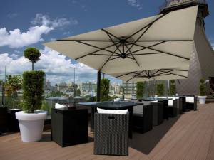 Зонт профессиональный двухкупольный 3.5х7 м Alu Double Dark антрацит, слоновая кость 3500х7000 мм