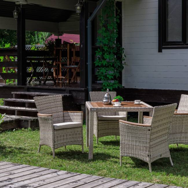 AMELIA обеденный комплект бежевого цвета на 4 персоны