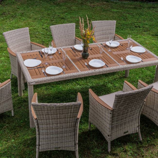 AMELIA обеденный комплект бежевого цвета на 8 персон