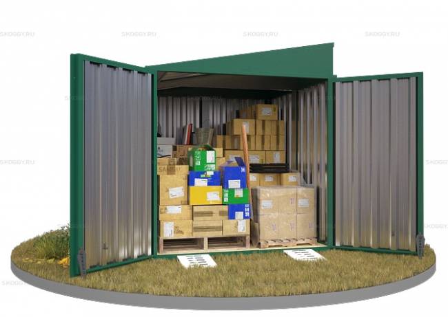 Хозблок SKOGGY секционный с односкатной крышей 2 х 2 м, зелёный мох Хозблок SKOGGY секционный с односкатной крышей 2 х 2 м, зелёный мох