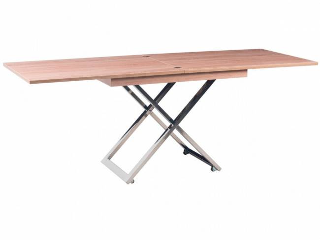 Стол-трансформер Левмар Cross D89/S79 сонома/ опоры нерж.ст.