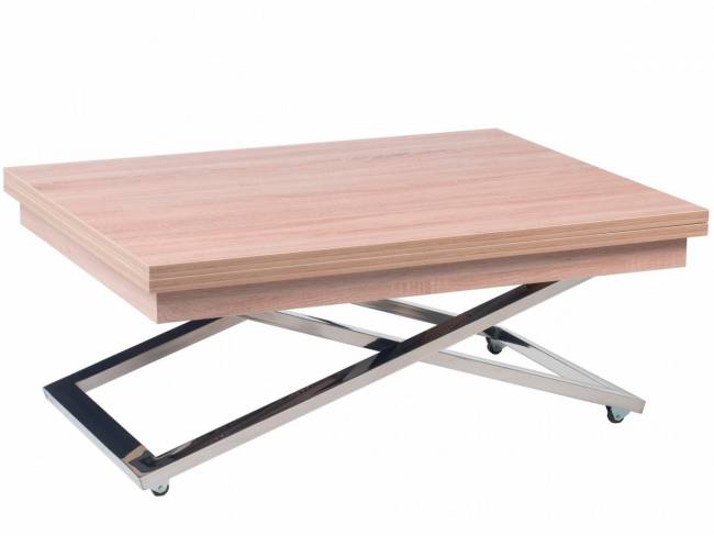 Стол-трансформер Левмар Cross D89/S79 сонома/ опоры нерж.ст.