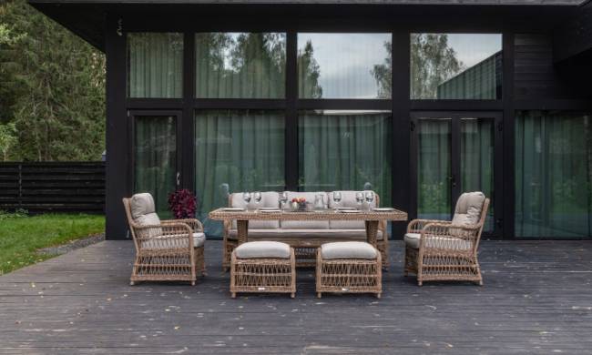 Обеденный комплект ALBERT из искусственного ротанга