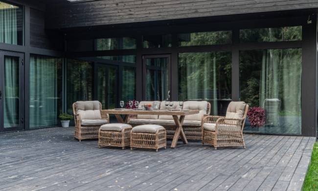 Обеденный комплект ALBERT из искусственного ротанга