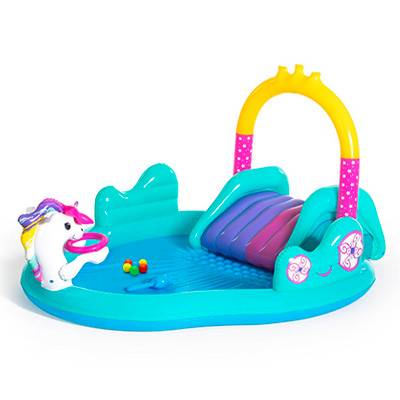 Игровой центр 274х198х137см "Волшебный единорог" с разбрыз., горкой и игрушками, 220л, от 2 лет Игровой центр 274х198х137см "Волшебный единорог" с разбрыз., горкой и игрушками, 220л, от 2 лет