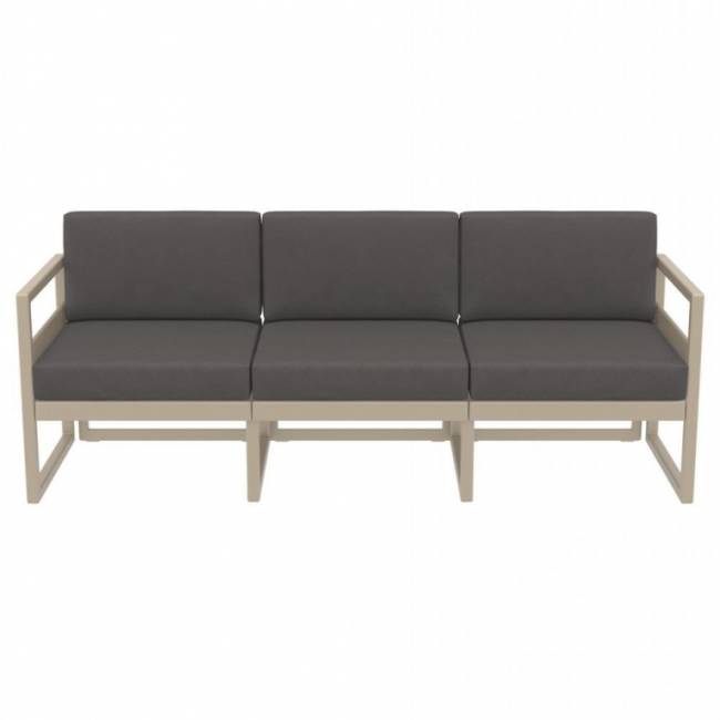 Комплект пластиковой мебели Mykonos XL бежевый, темно-серый Комплект пластиковой мебели Mykonos XL бежевый, темно-серый