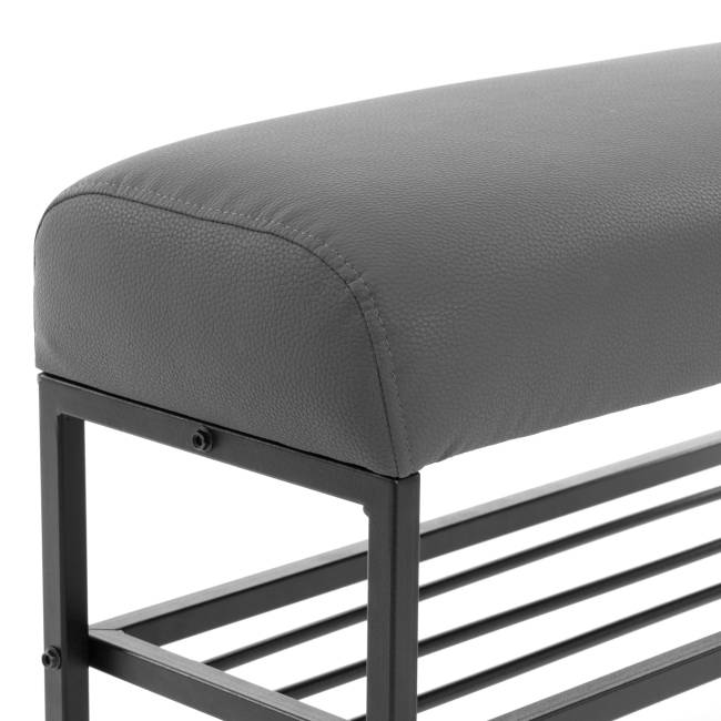 Банкетка-обувница Charli Lux/Чарли Люкс экокожа , Sharp Графит Sharp Графит экокожа