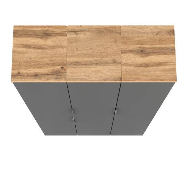 Набор из трёх шкаф-пеналов Октава цвет серый графит/дуб крафт золотой