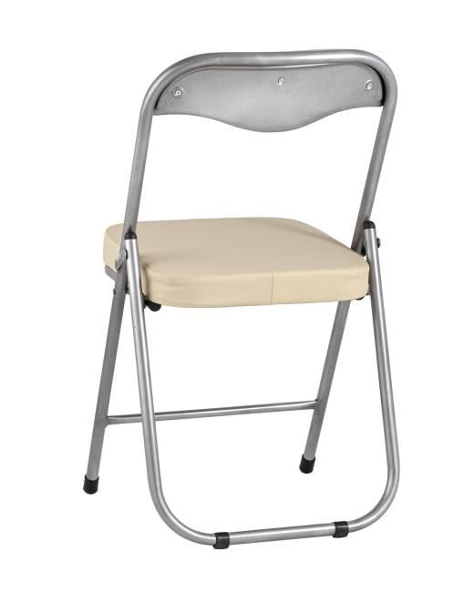 Стул складной ДЖОН металлик, кремовый
