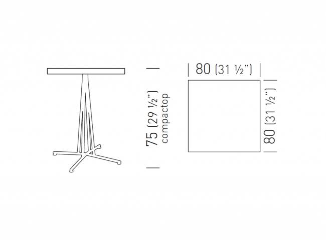 Cтол обеденный Bristol 800х800х750 мм