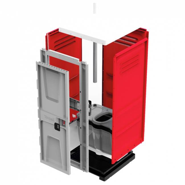 Туалетная кабина TOYPEK CityComfort, красный (собранная)