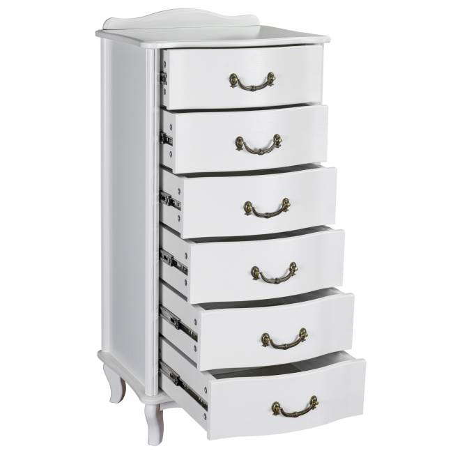 Комод Джульетта узкий 6 ящ., молочный дуб Л