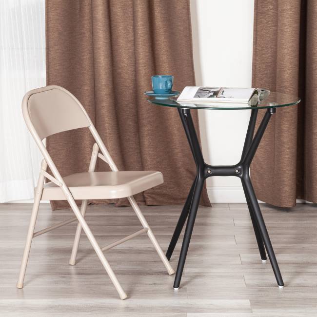 Стул складной FOLDER (mod. 3023(II)) металлический, 46,5 x 48 x 75, 7-beige (Комплект из 6 шт.) бежевый металлический