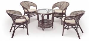 Комплект для террасы  02/15 (4+1) темный коньяк