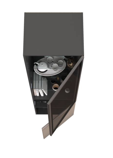 Шкаф-витрина Сидней 13.201 цвет антрацит/МДФ веллюто капучино