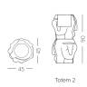 Кашпо из биопластика Threebu Totem Pot 2 Special 450х450х900 мм