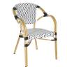 "Кабри" плетеный стул из искусственного ротанга, цвет черно-белый "Кабри" плетеный стул из искусственного ротанга, цвет черно-белый