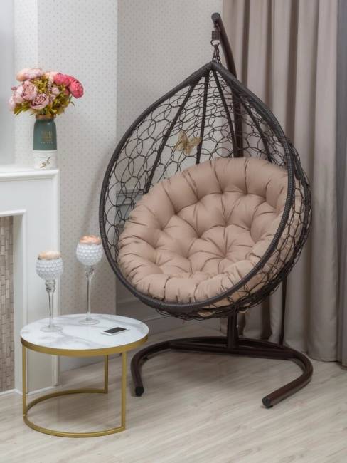 Подвесное кресло из искусственного ротанга "BUENO STRONG-XL", коричневый Подвесное кресло из искусственного ротанга "BUENO STRONG-XL", коричневый