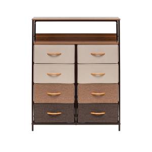 Комод Leset Локи 8 ящ. с полкой Коричневый Бежевый, светло-коричневый, темно-коричневый