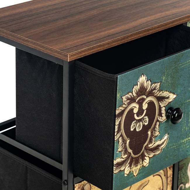 Комод Leset Лунет 9 ящ. Чёрный Мульти зеленый