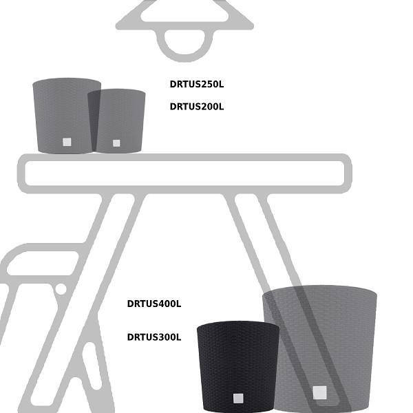 Кашпо для цветов RATO ROUND DRTUS300L-S433 антрацит 2 предмета 15 и 15.3л