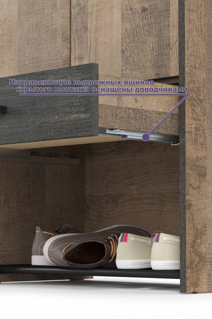 Шкаф для одежды Трувор 13.328.02 цвет дуб гранж песочный/интра