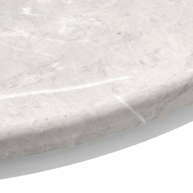 Набор кофейных столиков Tango бежевый мрамор с белыми ножками, 2шт