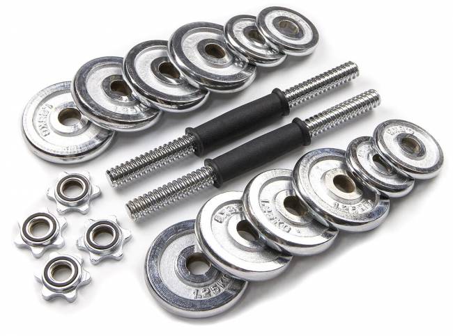 Набор гантелей хромированных "Atlas Sport" в чемодане 20 кг Набор гантелей хромированных "Atlas Sport" в чемодане 20 кг