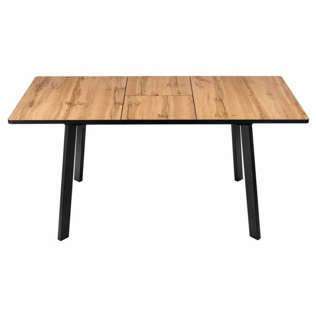 Стол Dublin раскладной 120-160х80х75 Дуб Вотан, чёрные ножки Стол Dublin раскладной 120-160х80х75 Дуб Вотан, чёрные ножки