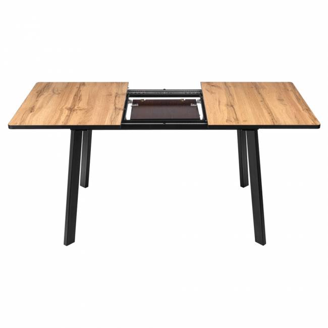 Стол Dublin раскладной 120-160х80х75 Дуб Вотан, чёрные ножки Стол Dublin раскладной 120-160х80х75 Дуб Вотан, чёрные ножки