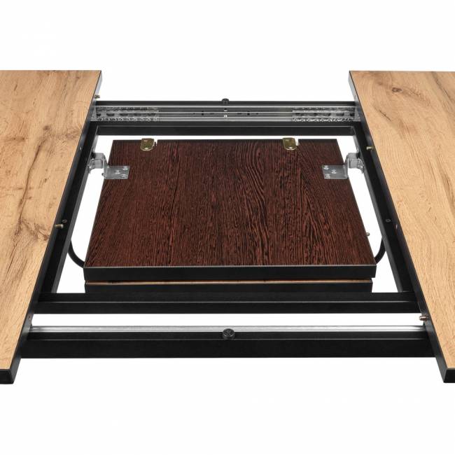 Стол Dublin раскладной 120-160х80х75 Дуб Вотан, чёрные ножки Стол Dublin раскладной 120-160х80х75 Дуб Вотан, чёрные ножки