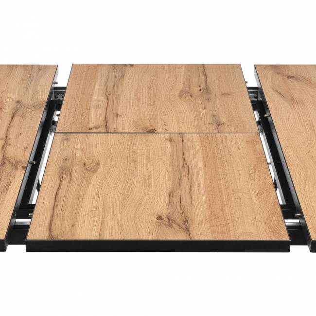 Стол Dublin раскладной 120-160х80х75 Дуб Вотан, чёрные ножки Стол Dublin раскладной 120-160х80х75 Дуб Вотан, чёрные ножки