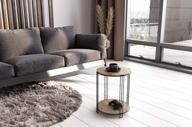 Столик кофейный Sheffilton SHT-CT33 черный муар/светлый орех