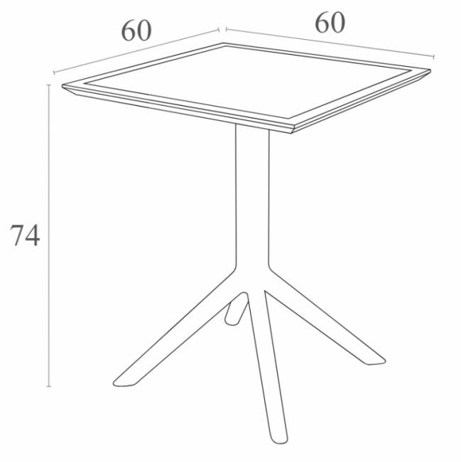 Стол пластиковый складной Sky Folding Table 60 бежевый 600х600х740 мм Стол пластиковый складной Sky Folding Table 60 бежевый 600х600х740 мм