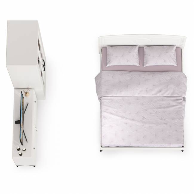 Белая мебель для спальни Валенсия № 17 цвет белый шагрень