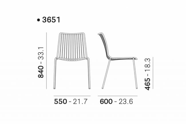 Стул металлический Nolita черный 550х600х840 мм