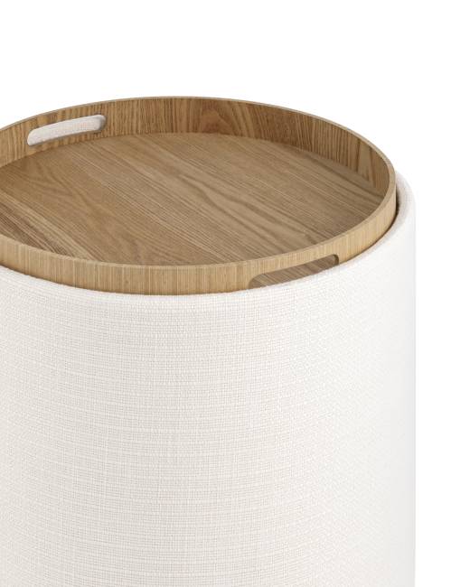 Пуф-столик с ящиком Хюгге S рогожка белый