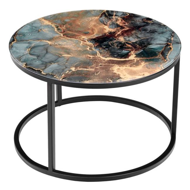 Набор кофейных столиков Tango космический с чёрными ножками, 2шт