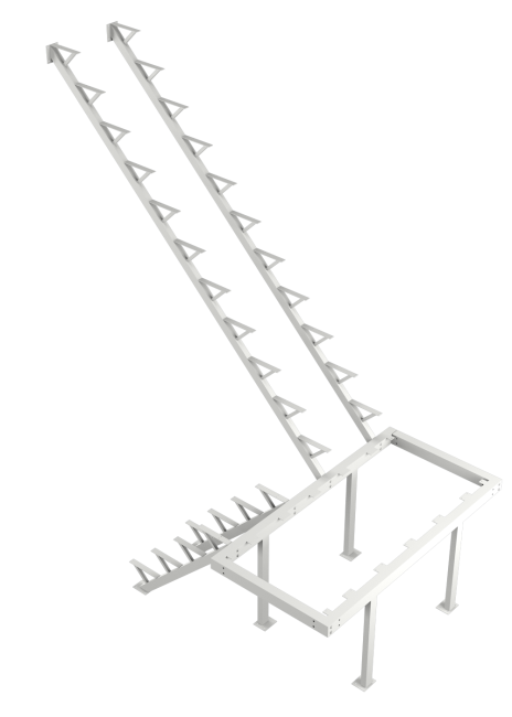 Каркас к лестнице ЛЕС-06 универсальной (поворот 180 градусов) 3184 проем 900-2335, Белый