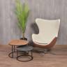 Кресло EGG STYLE CHAIR коричневый, белый, экокожа
