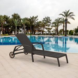 Шезлонг-лежак плетеный A35A-W53 Brown Шезлонг-лежак плетеный A35A-W53 Brown