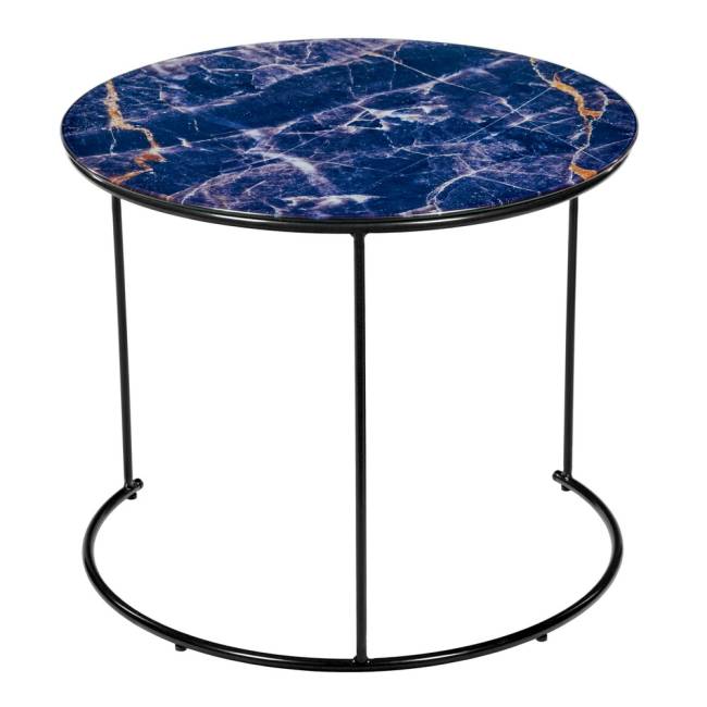 Набор кофейных столиков Tango темно-синий с чёрными ножками, 2шт Набор кофейных столиков Tango темно-синий с чёрными ножками, 2шт