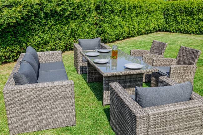 KARL PLUS обеденный комплект серого цвета