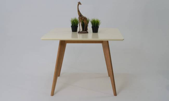 Стол Сканди М 90, Натуральное дерево/Слоновая кость Стол Сканди М 90, Натуральное дерево/Слоновая кость