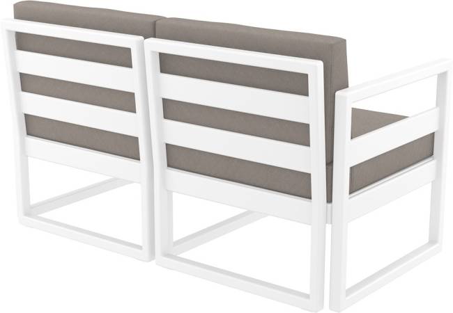 Комплект пластиковой мебели Mykonos белый, светло-коричневый