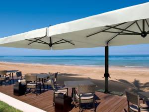 Зонт профессиональный двухкупольный 3.5х7 м Alu Double Dark антрацит, слоновая кость 3500х7000 мм