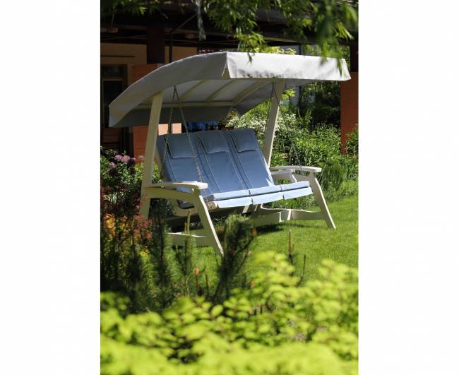 Качели с навесом "Аристократ" из массива лиственницы Качели с навесом "Аристократ" из массива лиственницы