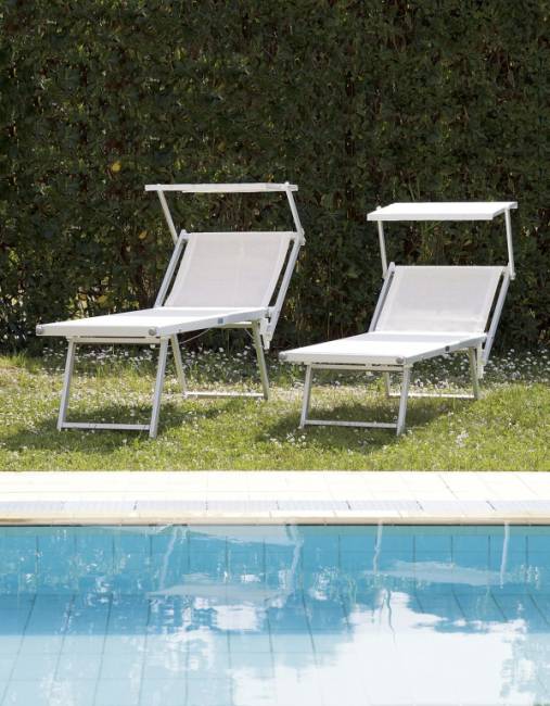 Шезлонг-лежак металлический Smart серебристый 1820х760х400 мм Шезлонг-лежак металлический Smart серебристый 1820х760х400 мм