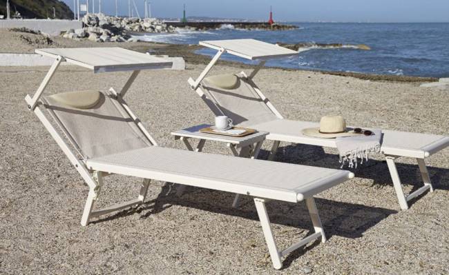 Шезлонг-лежак металлический Smart серебристый 1820х760х400 мм Шезлонг-лежак металлический Smart серебристый 1820х760х400 мм